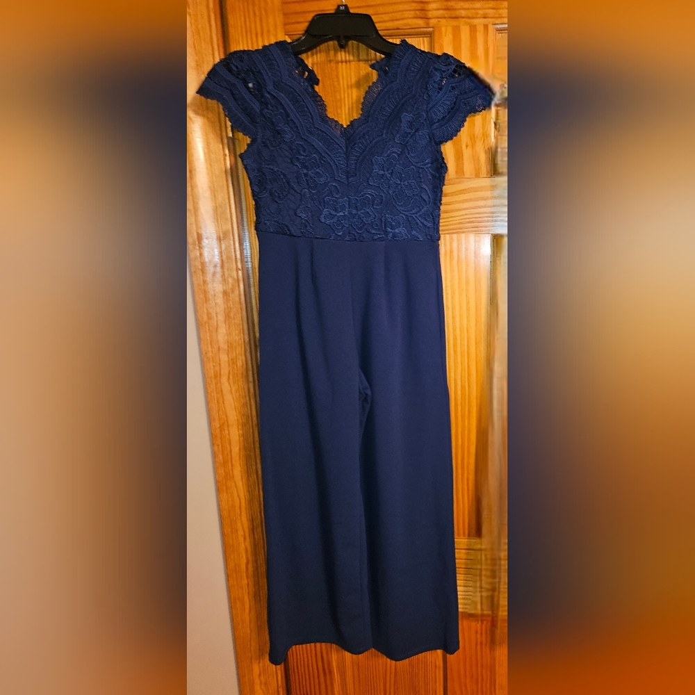 Rare Editions Navy jumpsuit
